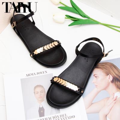 China Fashion trend style high quality outdoor simple women's flat sandals summer shoes comfortable flat sandal for sale