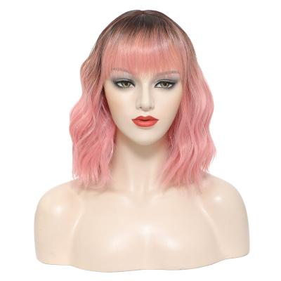 China Light Pink YY Long Lace Wig Body Wave Front Synthetic Wigs Heat Resistant Futura Fiber Silky Straight Pink Lace Wigs For Women Daily Wear for sale