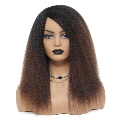 China Body Wave Synthetic Yaki Straight Hair Wig For Women Yaki Straight 24 inch Long Afro Hair Heat Resistant Fiber African Wigs for sale