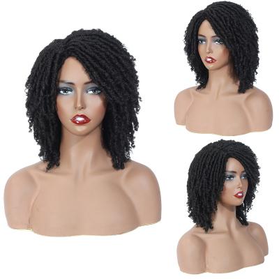 China Hot Sale Cheap Synthetic Faux Locs Hair Wig For African Color Women Short Dreadlocks Wig Faux Locs Crochet Hair Extensions Braided Wigs for sale