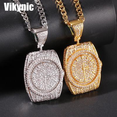 China Fashion\Luxury Watch Cuban Link Hip Hop Chain Necklace Zircon Iced Out Luxury Quartz Watch Men Watch for sale