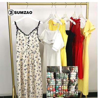 China Wholesale cotton blended summer ladies dress Japan bulk second hand clothes for sale for sale