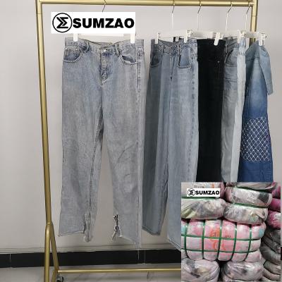 China second hand ukay ukay used clothing bundles mixed fashion used jeans korea second hand clothes bales for sale