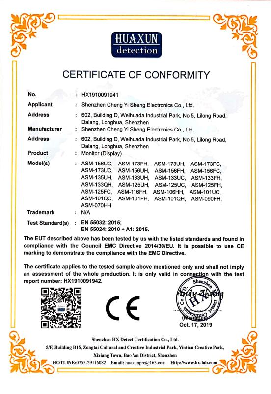 CE - Shenzhen Cheng Yisheng Electronics Co., Ltd.