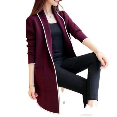 China New Selling Viable Warm Women's Long Cardigan Mid Style Women Long Coat Knitted Solid For Winter Women Long Coat Wrap Suit for sale