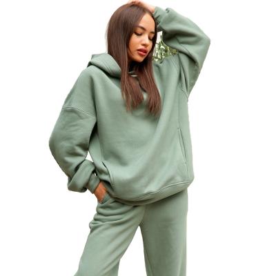 China Fashion Candy Solid Color Loose Casual Women's Hoodies And Sweatshirts Breathable Leisure Pants Sweatpants Set Women for sale