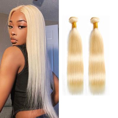 China Wholesale 613 Silky Straight Blonde Wave Bundle, Raw Brazilian Straight Hair Weave Bundles, Virgin Brazilian Raw Cuticle Aligned Hair Extension for sale