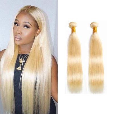 China Wholesale 613 Hair Color Bundles 10A Double Grade Silky Straight Brazilian Straight Pulled Mink Raw Virgin Human Hair Wave Extension for sale