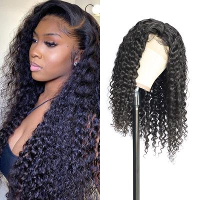 China ZSF Deep Wave Hair Wigs Wholesale Raw Human Hair 13*4 HD Lace Frontal Wig 100% Brazilian Deep Wave 100% Virgin Human Hair Wigs For Black Women for sale