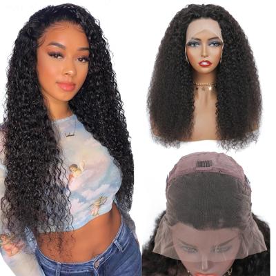 China ZSF 100% Virgin Human Hair Raw Indian Curly Curly Lace Front Wig 13*4 HD Curly Wig Pre Plucked Lace Front Wig For Black Women for sale