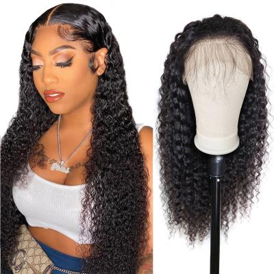 China ZSF Curly Curly Hair Wigs Wholesale Unprocessed Brazilian Kinky Curly HD Wave Lace Closure Wig 100% Virgin Hair For Black Women for sale