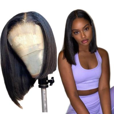 China Unprocessed Brazilian Virgin Human Hair Bob Lace Wig 100% Human Hair Bob Wig Wholesale Silky Straight Short Wave Silky Straight Lace ZSF for sale