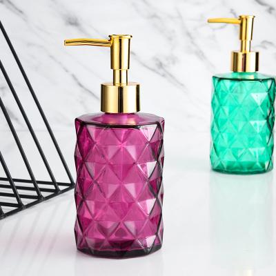 China Glass Soap Dispenser With Stainless Steel Refillable Clear Glass Pump Bottle for sale