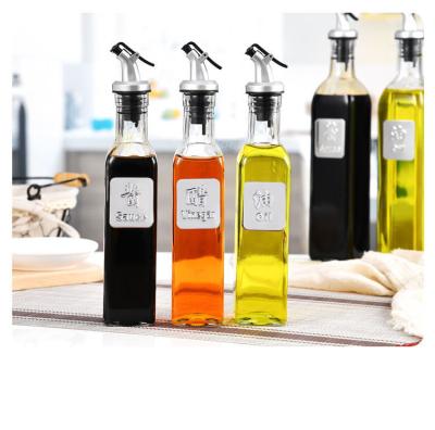 China Household Kitchen Condiment Bottles Food Sauce Vinegar Oil Glass Jar for sale