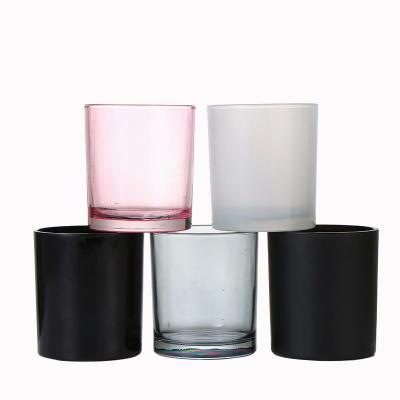 China Home Decoration High Quality Glass Cup 315ml Glass Candle Holder With Bamboo Lid for sale