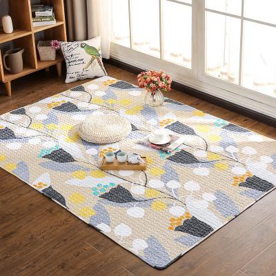 China Anti-bacteria Printed Sheets Cotton Quilted Anti-Slip Custom Wood Floor Mat for sale