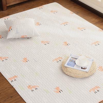 China Anti-bacteria Forest Fox Printed Cotton Quilted Anti Slip Tatami Floor Mat for sale