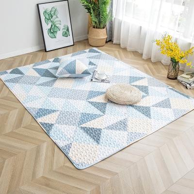 China Modern Simple Design Printed Quilted Cotton Fabric Non Slip Floor Mat for sale