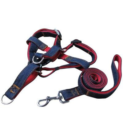 China Hot Selling DETACHED Denim Pet Collar or Harness and Leash Set for sale