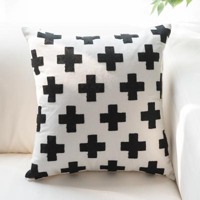 China Pillow Cover Home Square Without Core Embroidery Modern Simple Silk Pillowcase Custom Anti-Static for sale