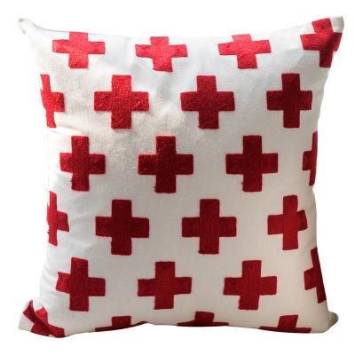 China Square Pillow Case Anti-static Home Cover Pillowcase Without Core Embroidery Pillowcase Modern Simple Custom for sale