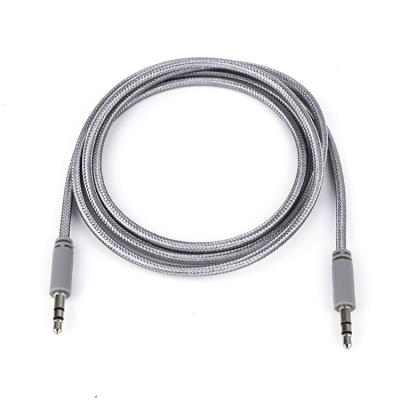 China Car nylon braided aux audio cable. from 3.5mm to 3.5mm for car speaker earphone for sale