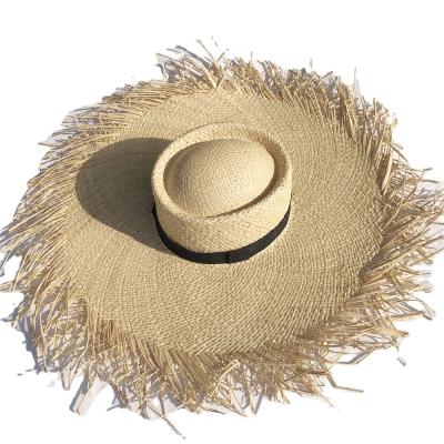 China High Quality Factory New Summer Extra Wide Brim Straw Hats Ladies Vacation Beach Raffia Sun Hat for sale