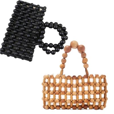 China Hot Selling High Quality Small Pearl Bags Handmade Ethnic Wooden Souvenir Beach Travel Vacation Handbag for sale