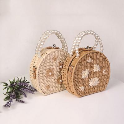 China High Quality Straw Bag Summer Beach Bag Handbags For Women Bohemian Style Handmade Bead Embroider for sale