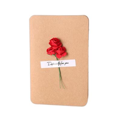 China Europe Factory Wholesale Dry Flower Happy Birthday Kids Greeting Cards Thank You Auto 3D Cards for sale