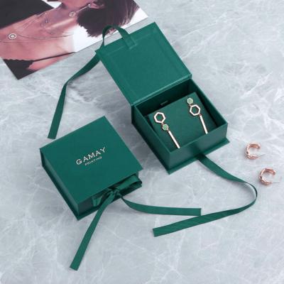 China Eco-Friendly Packaging Luxury Customize Cardboard Jewelry Magnetic Paper Gift Box With Logo Bracelet Ribbon Jewelry Packaging Custom Jewelry Box for sale