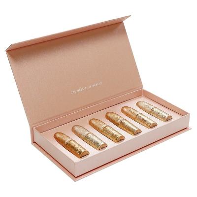 China Recyclable Custom Luxury Magnetic Lipstick Gift Box Skin Care Lip Gloss Rigid Packaging Boxes Skin Care Box for sale