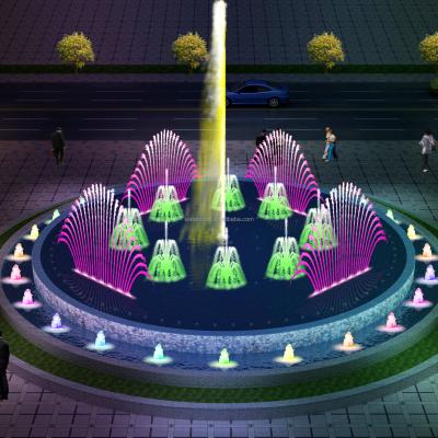 China Colorful Customized Poly Guangzhou Modern Central Water Fountain Garden Pool Outdoor Fountain With Stainless Steel Nozzles for sale