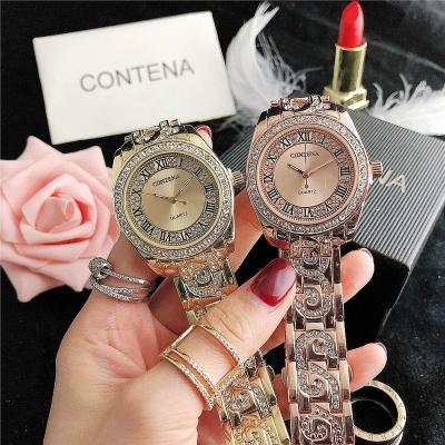 China Luxury Women's Luxury Business Top Fashion Diamond Women Watch Rose Gold Ladies Wristwatches Brand Wristwatches Stainless Steel for sale