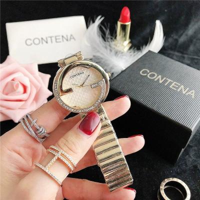 China Top Brand Luxury Fashion Women's Casual Watch Stainless Steel Gold Silver Quartz Simple Ladies Watches Clock Gifts for sale