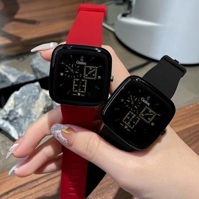 China Fashion\Luxury Watch For Women 2022 Latest Fashion Big Dial Silicone Square Quartz Watches Luxury Brand Sports Women Casual Wristwatches for sale