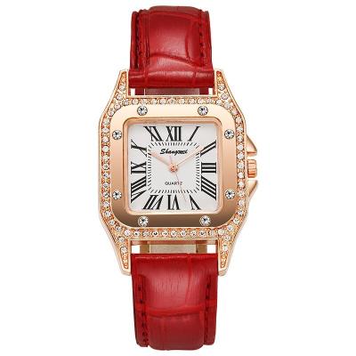 China 2022 Classic Luxury Popular Hot Sale Diamond Leather Watch For Women Square Fashion Simple Casual Business Quartz Luxury Watches for sale