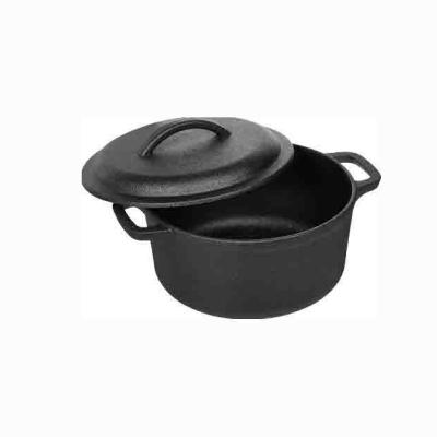 China Pre-seasoned Cast Iron Metal Round Dutch Oven with Double Handles, 2-Quart, Black for sale