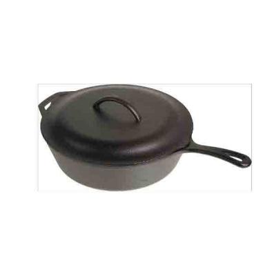 China American Style Cast Iron Covered Deep Frying Pan, Pre-seasoned, 5-Quart and 12 Inch Cast Iron Frying Pan for sale