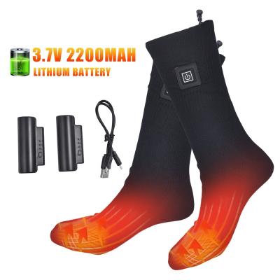 China Factory Selling Low Price Winter Thick Outdoor Ski Electric Rechargeable Battery Heated Thermal Hiking Socks For Men Women for sale