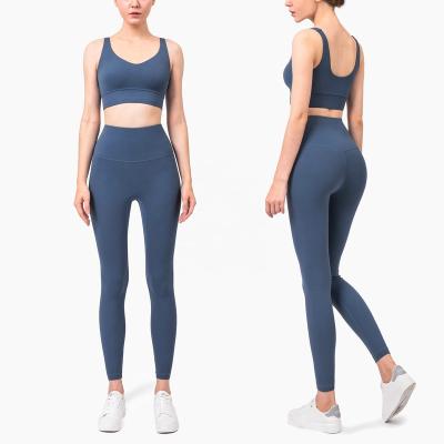 China Breathable Wholesale Sportswear Long Sleeve Crop Top Yoga Pants Workout Set Women Clothing Active Wear Gym Fitness Sets for sale