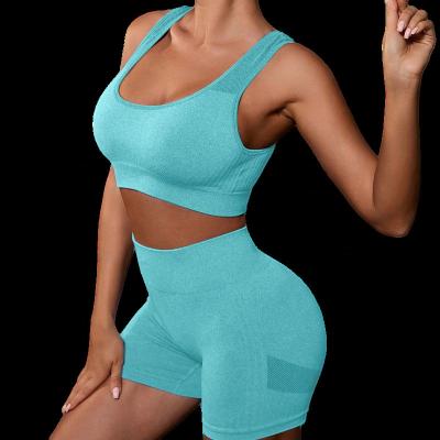 China Breathable High Fitness Gym Fitness Sets Quality Women Leggings Workout Clothes Suit Activewear Sports Seamless Gym Bra Fitness Yoga Sets for sale