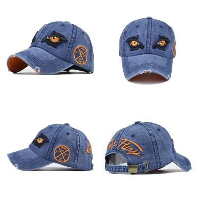 China New Retro 3D COMMON COMMON Cartoon Embroidered Baseball Cap Washed Embroidered Sports Hat for sale