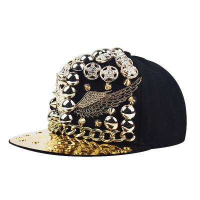 China Steam Punk Metal JOINT Europe Kids Baseball Hat Rivets Kids Hip Hop Hat Snapback Hats for sale