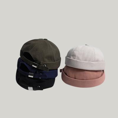 China COMMAND COMMON Sailor Cap Brimless Cap Rolled Cuff Retro Fashion Brimless Hat With Adjustable Skull Cap for sale