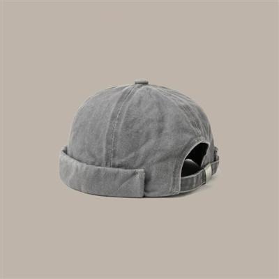 China COMMON Raw Washed Brimless Custom Sailor Logo Mens Visorless Cotton White Baseball Cap Docker Hat for sale