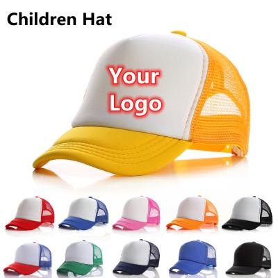 China Custom Wholesale Sublimation Heat Transfer Trucker Hat Kids Baseball Cap for sale