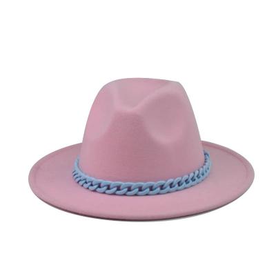 China Custom JOINT Ladies Felt Fedora Tie Dye Spring Women Wide Wool Fedora Hats Panama Hat Soft Men for sale