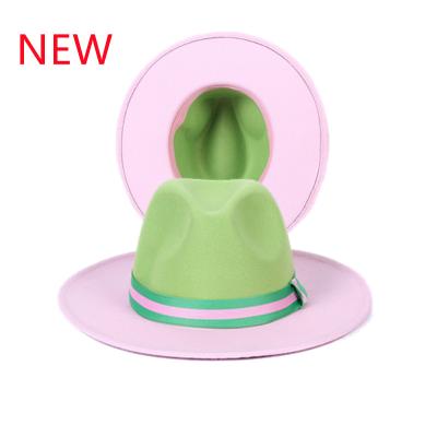 China Wholesale Custom Women's Overflow Fedora Hats Fashion Fedora Cap COMMON JOINT For Men Two Tone Panama Hat for sale