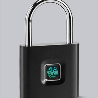 China Newest Security Lockout Luxury USB Rechargeable Fingerprint Mini Padlock for sale